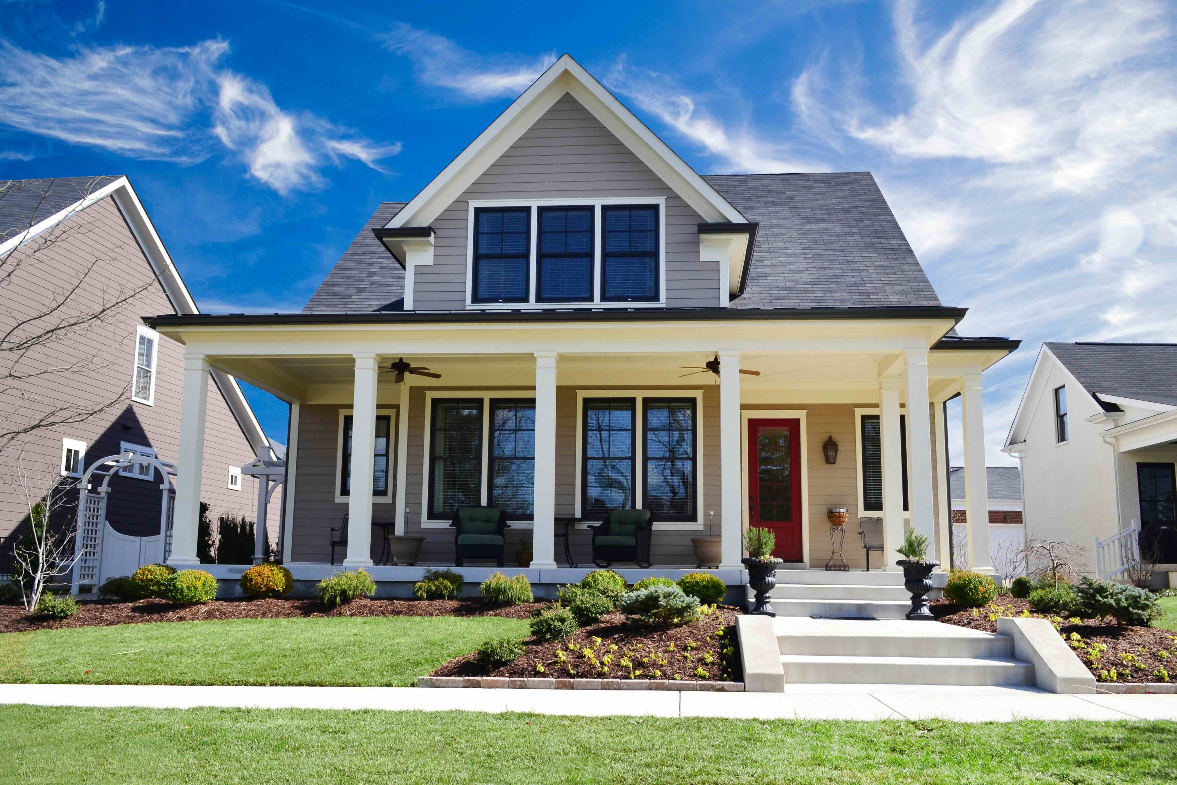 A beautiful home view on a sunny day
