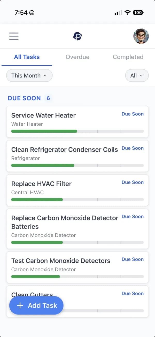 Maintenance tasks on the Properteer app