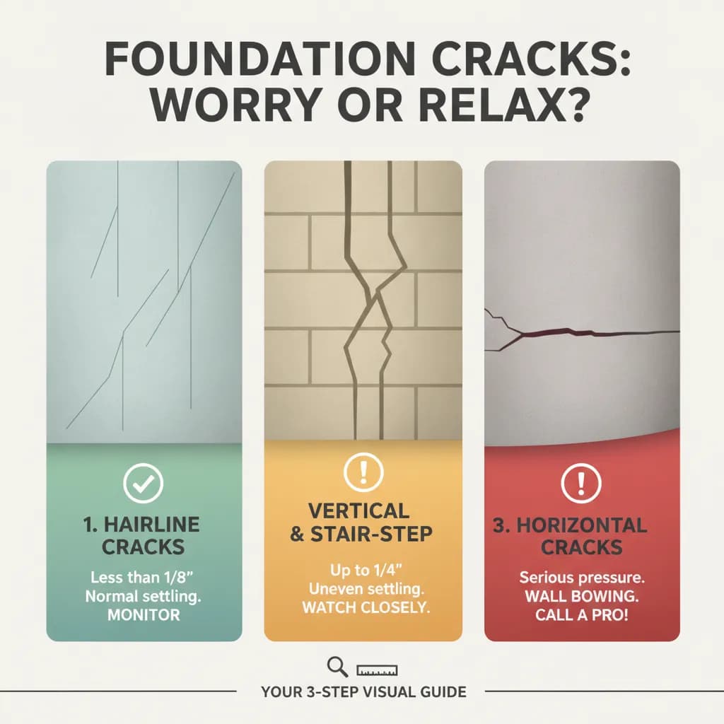 Learn to read the cracks in your foundation and know when to worry vs. when to relax.